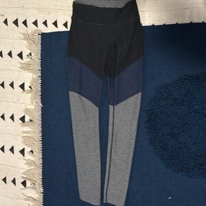 Outdoor Voices Gray and Black Colorblock Leggings